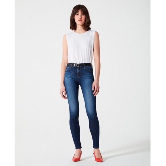 Ag Adriano Goldschmied Denim - AG The Farrah High Rise Dark Wash Skinny 25